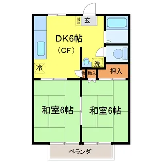 ウインドウッドB棟【2階】の間取り