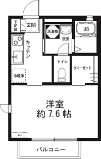 フラット・けやき【1階】の間取り