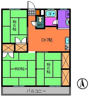 福島県郡山市堤3【アパート】の間取り