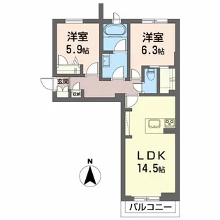 プレミアス長者【2階】の間取り