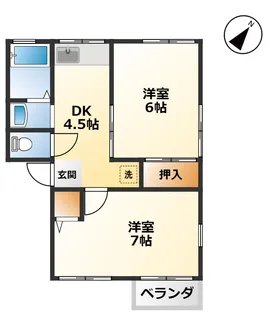 ツインズW棟【1階】の間取り