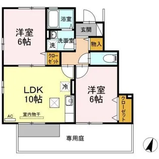 2LDKの間取り画像