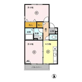 アヴェニール B棟 大和【2階】の間取り