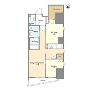 東京都文京区千駄木2【マンション】の間取り