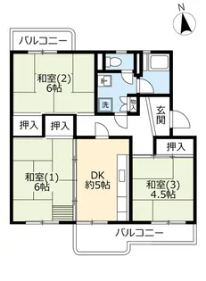 UR洛西新林北【4階】の間取り