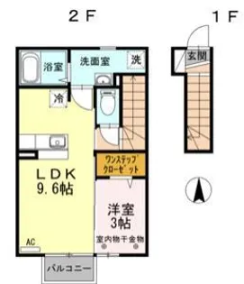 ボヌール (富田)【2階】の間取り