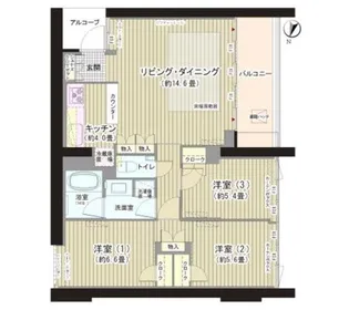 ガーデニエール砧WEST【3階】の間取り