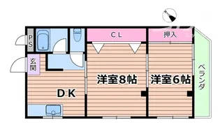 サカエ第6マンション【2階】の間取り