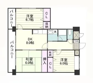 キャッスル新照院【5階】の間取り