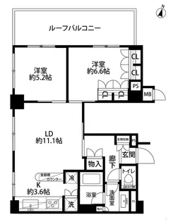 ヴェルビュ東十条フロントステージ【7階】の間取り