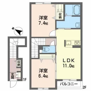 シャーメゾンBUN【2階】の間取り