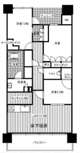 アクシア八王子ピュアマークス【7階】の間取り