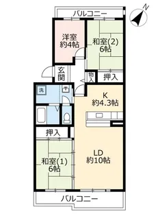 UR平城左京【5階】の間取り