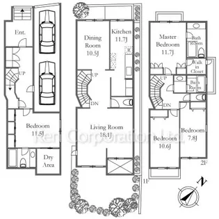 東京都目黒区中目黒4【一戸建】の間取り