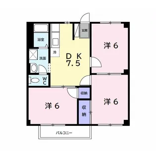 ハイツ祗園A【2階】の間取り
