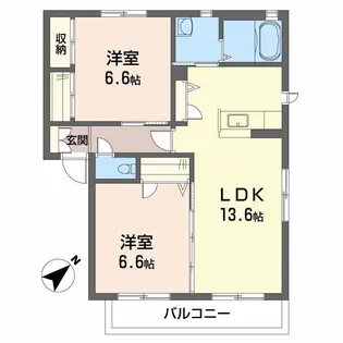 グランマスト春日 B棟【2階】の間取り