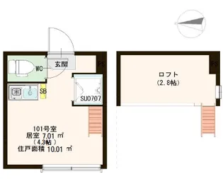 ハーモニーテラス菊川【1階】の間取り