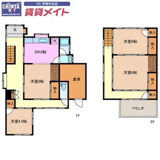 三重県伊勢市岡本2【一戸建】の間取り