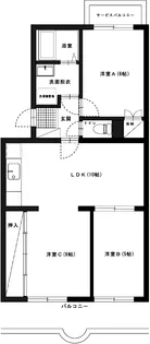 ベルファミーユ開成【1階】の間取り
