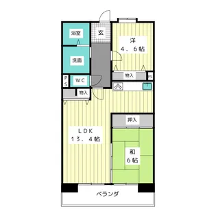アーバンラフレ虹ヶ丘南3号棟【7階】の間取り