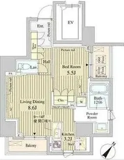 セレサ日本橋堀留町【2階】の間取り