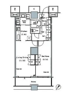 東京都中央区勝どき6【マンション】の間取り