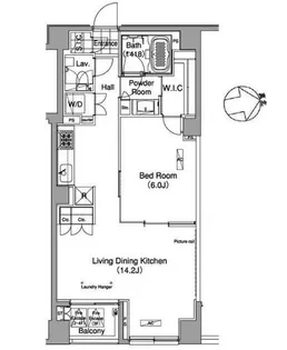 ライズ六本木永坂【4階】の間取り