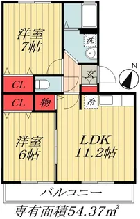 千葉県市川市二俣2【アパート】の間取り