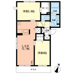 サンハイムA【1階】の間取り