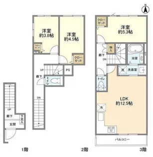 東京都大田区西蒲田5【一戸建】の間取り