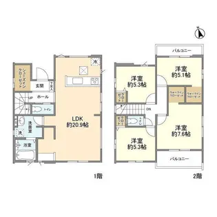 東京都八王子市石川町【一戸建】の間取り