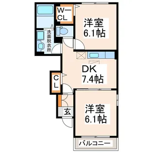 シーサイドヴィラI・II【1階】の間取り