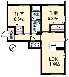 徳島県徳島市北沖洲4【マンション】の間取り