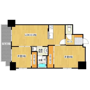 グランドゥール荒田【5階】の間取り