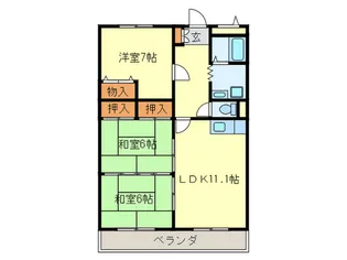 福岡県那珂川市道善1【マンション】の間取り