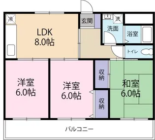ヴィラ・アンソレイエ藍住【3階】の間取り