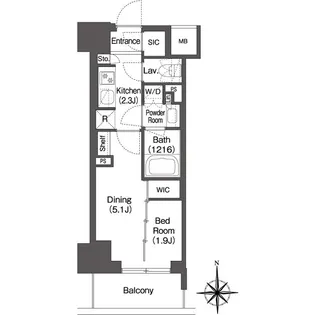 コンフォリア東新宿【9階】の間取り