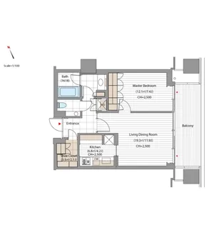 虎ノ門ヒルズ レジデンシャルタワー【25階】の間取り