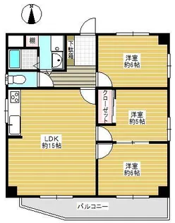 スカイハイツ三郷【5階】の間取り