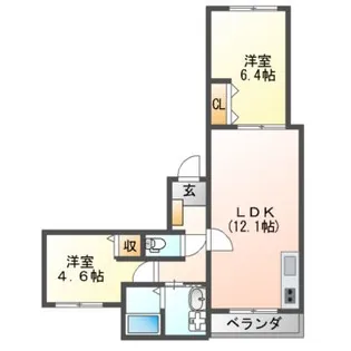 フェリーチェベレーザ【2階】の間取り