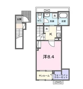 (仮)平川東垣外アパート【2階】の間取り