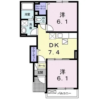 ロータスガーデンB【1階】の間取り