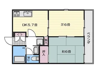 クレールメゾン吉野B棟【2階】の間取り