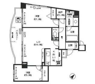 ミレニアムコート青葉台【2階】の間取り