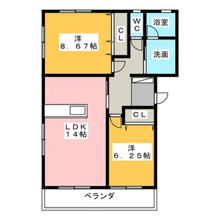 ロングライフII【1階】の間取り