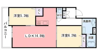 ツイン・ベレオI【1階】の間取り
