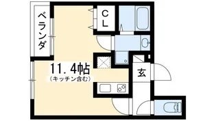 ヴィラ北白川【3階】の間取り