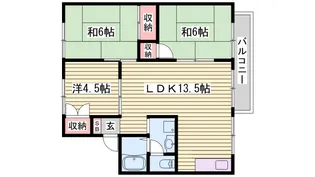 ガーデンハウスB棟【1階】の間取り