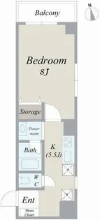 芝132金杉アパートメント【6階】の間取り