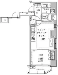 パークアクシス赤坂見附【13階】の間取り